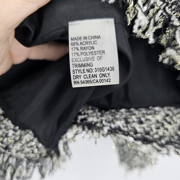 Peter Nygard Gold Silver Metallic Tweed Blazer Set Womens Size 12 Petites - Picture 5 of 15